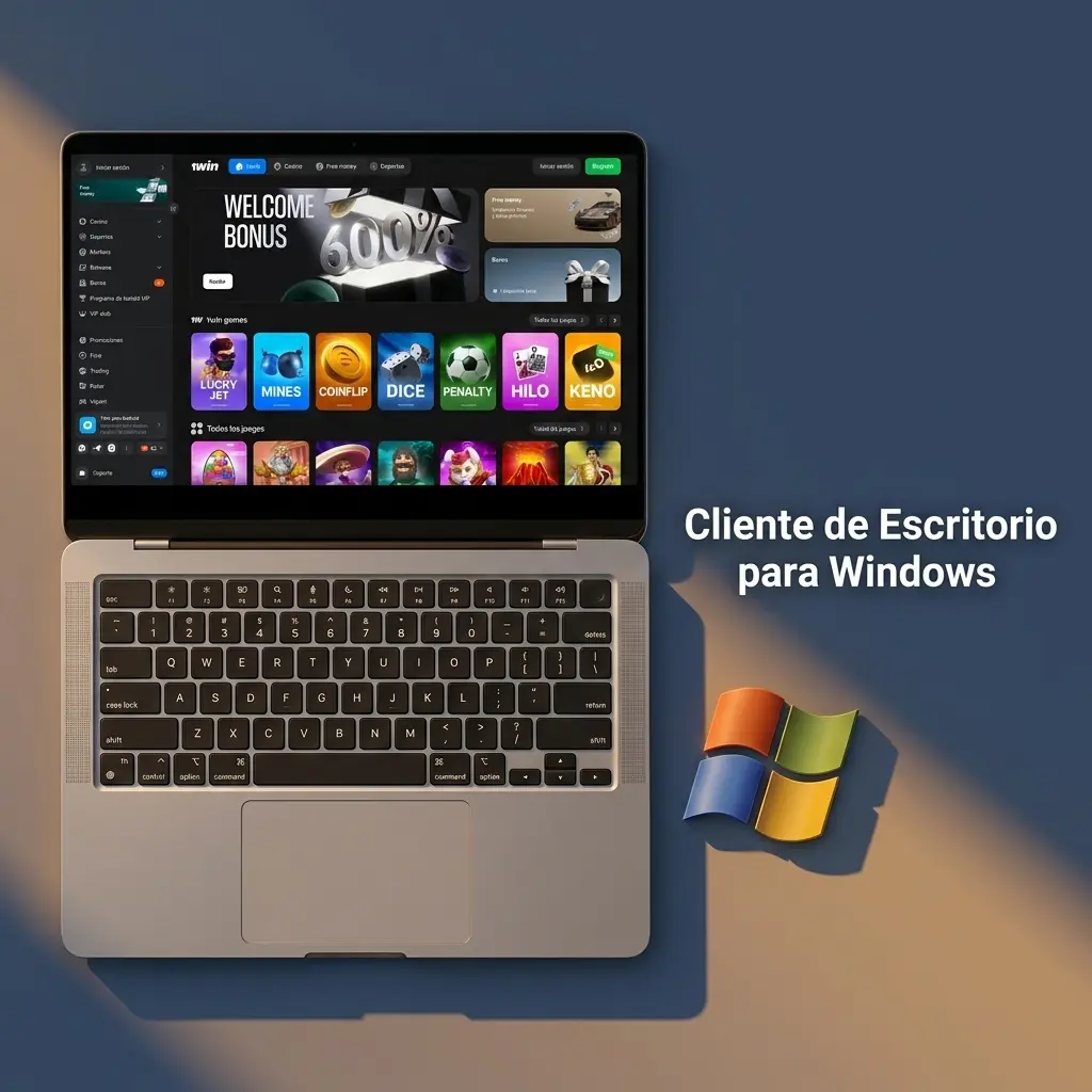 Aplicación de escritorio 1win para Windows con acceso a apuestas deportivas y casino sin navegador