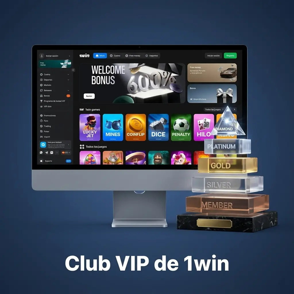 Programa Club VIP de 1win con beneficios exclusivos, cashback personalizado y atención dedicada para jugadores activos