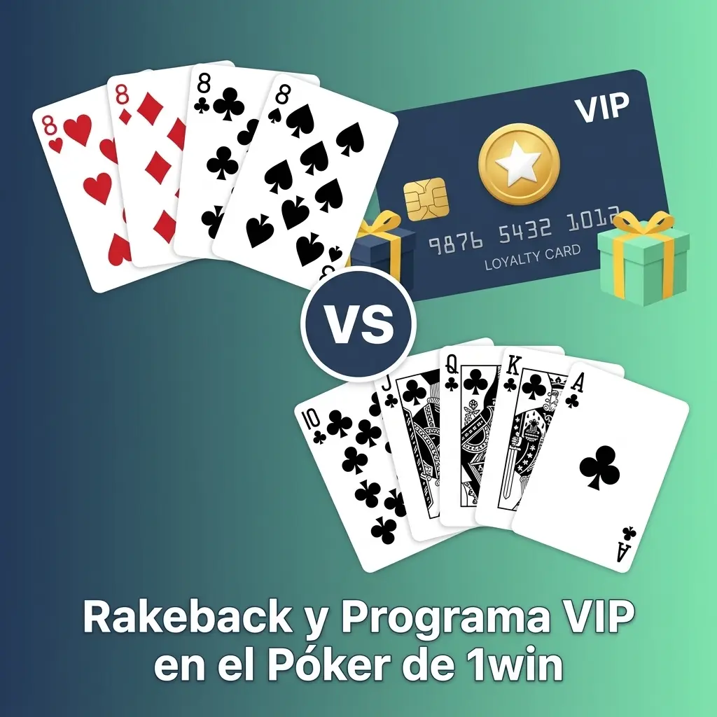 Jugador de póker en 1win recibiendo rakeback semanal automático según su nivel VIP, con hasta 50% de devolución del rake
